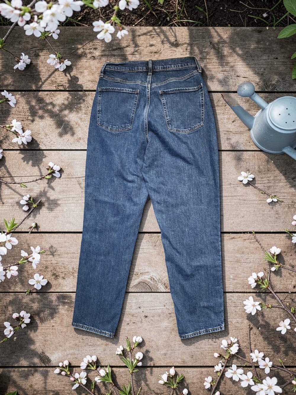 Old Navy 12 Tall Extra High-Rise Curvy Sky-Hi Straight Jeans - Picture 2 of 11